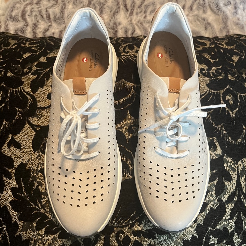 Clarks unstructured leather sneakers